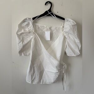 NWT H&M White Wrap Top